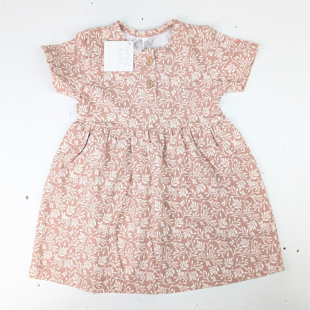 Mebie Baby Dusty Rose Vines Dress - 18 Months